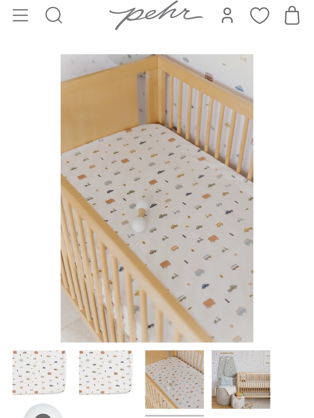 pehr crib sheets - rush hour